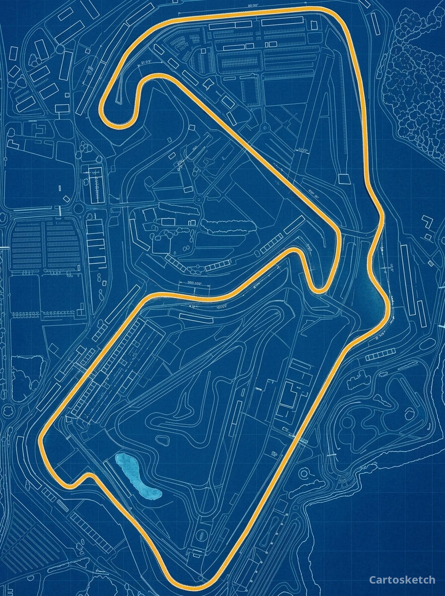Circuito de Silverstone em blueprint