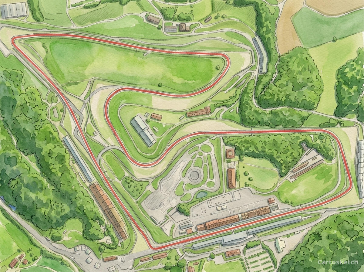 Circuito de Spielberg em estilo Ghibli