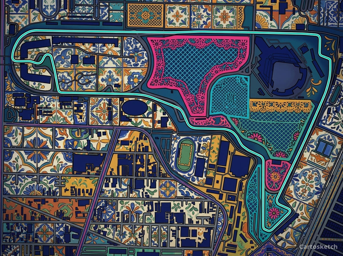 Circuito da Cidade do México em arte popular mexicana