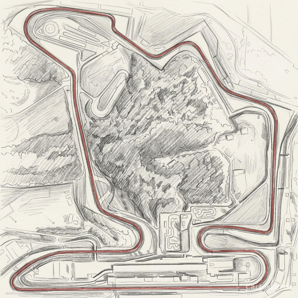 Circuito de Budapeste em esboço a lápis