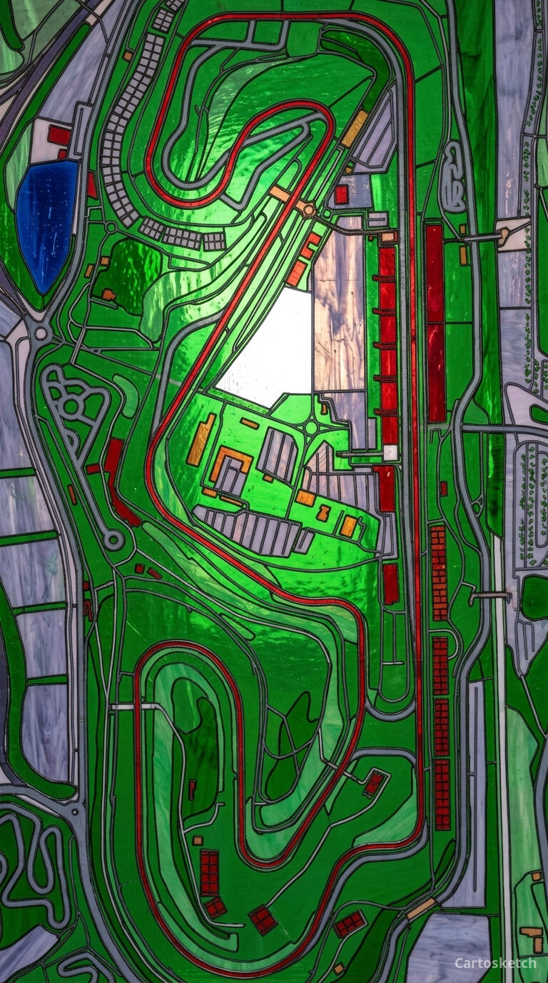 Circuito de Barcelona em vitral