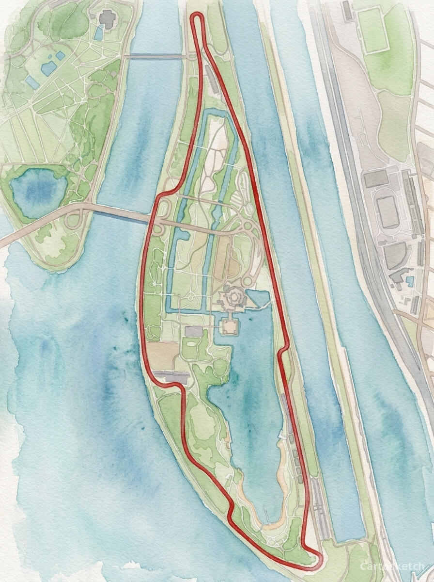 Circuito de Montreal em aquarela