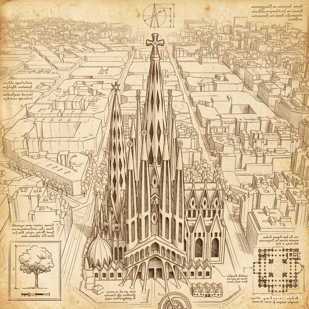 Sagrada Família, Barcelona — Cartosketch art