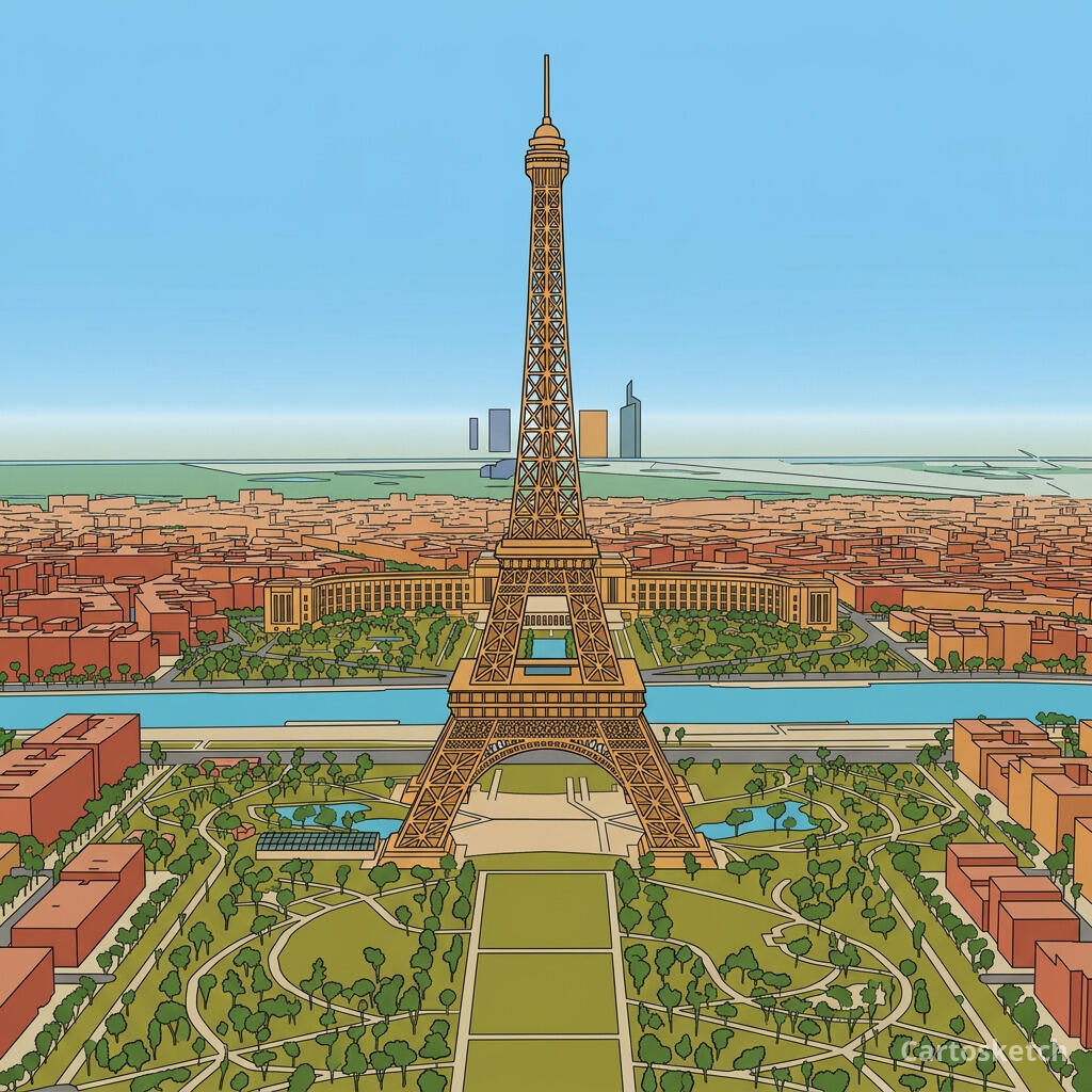 Eiffel Tower, Paris — Cartosketch art