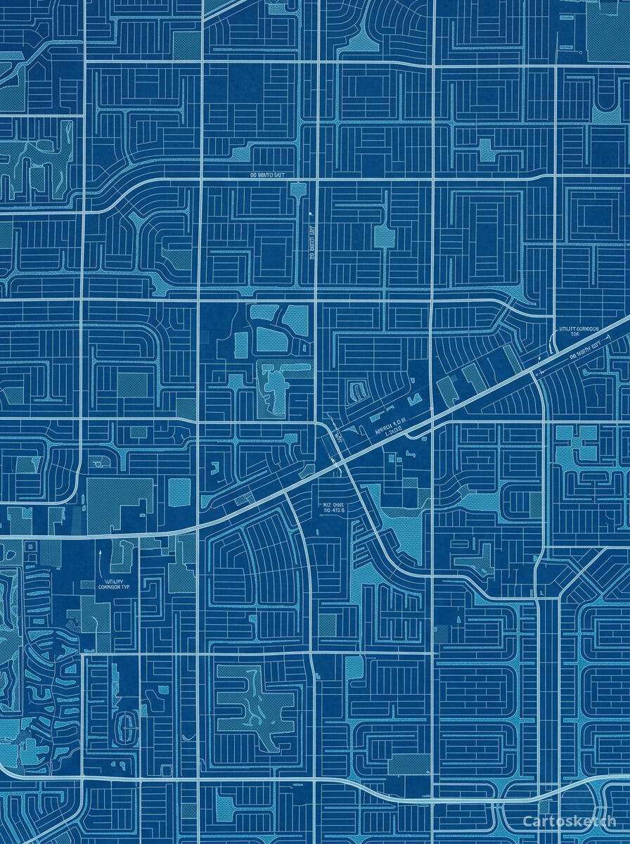 Exemplo de mapa artístico no estilo Planta técnica