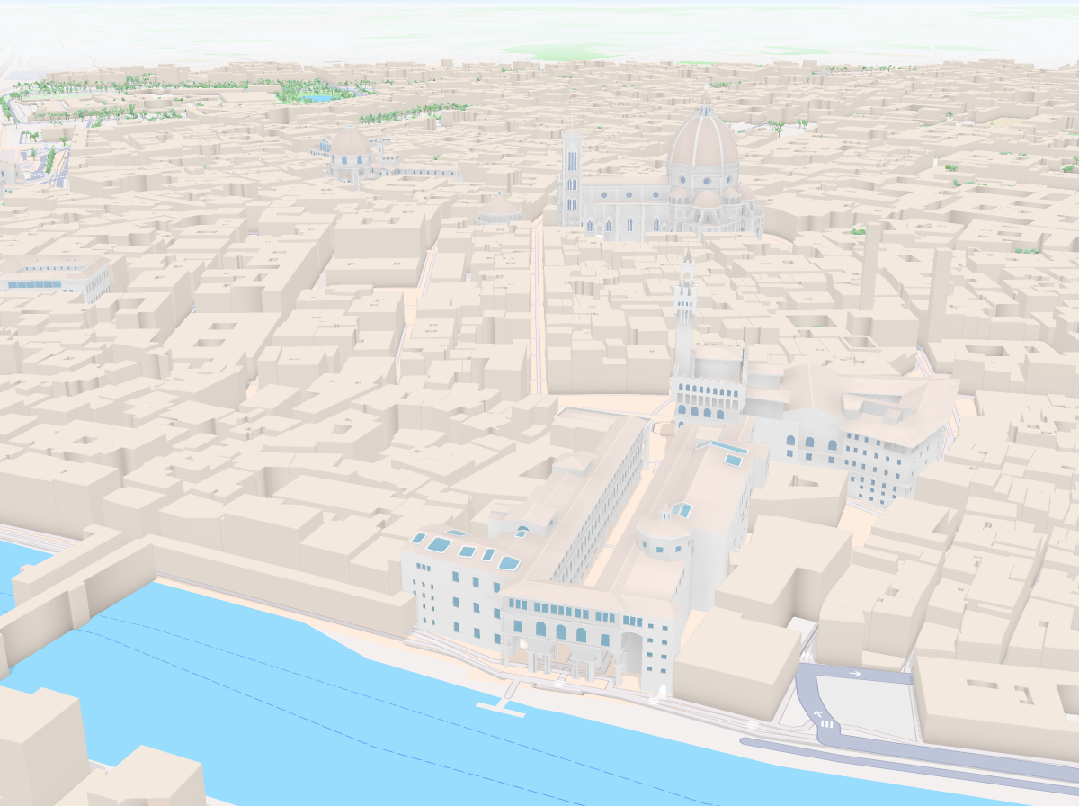 Florence, Italy in Da Vinci style — route map input