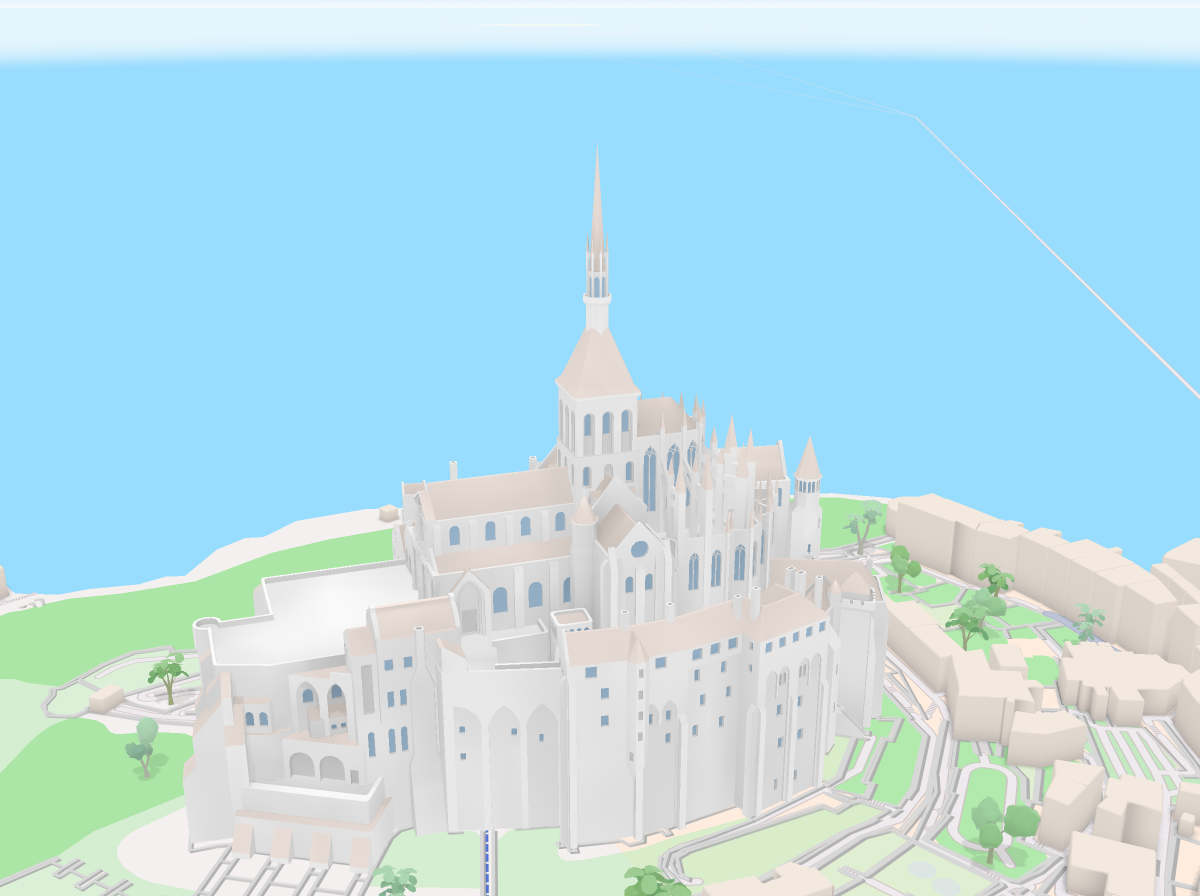 Mont Saint-Michel map in Ghibli style — route map input