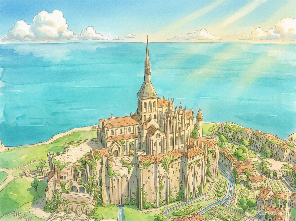 Exemplo de mapa artístico no estilo Ghibli