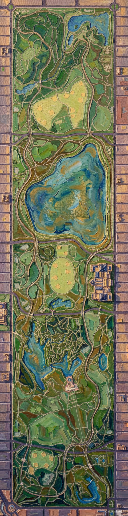 Central Park à New York dans un style de peinture à l'huile — Cartosketch art