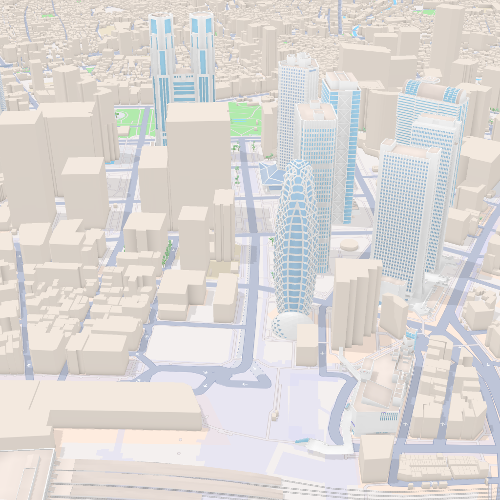 Shinjuku map in Shinkai style — route map input