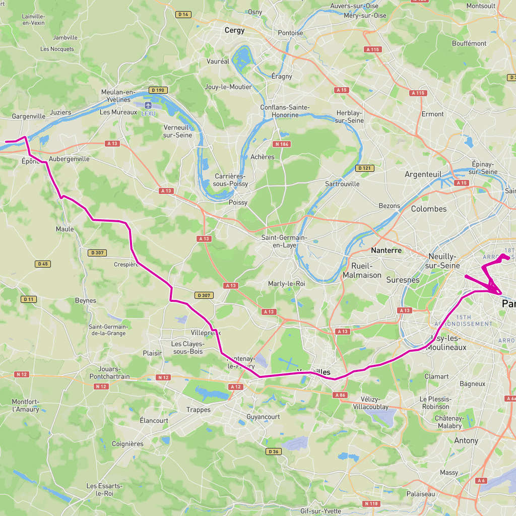 Tour de France 2025 Stage 21 route — route map input