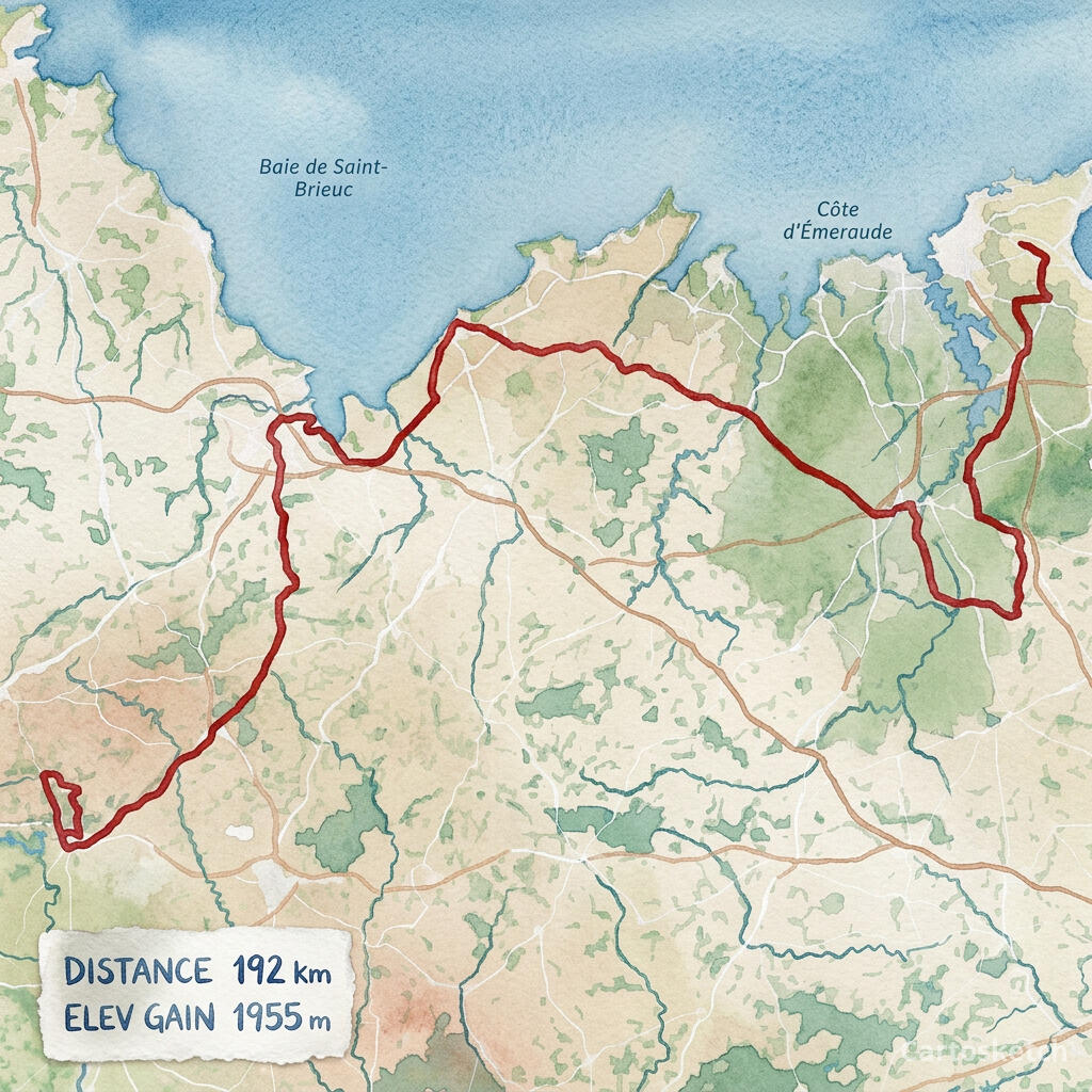 Tour de France 2025 Stage 7 route — Cartosketch art